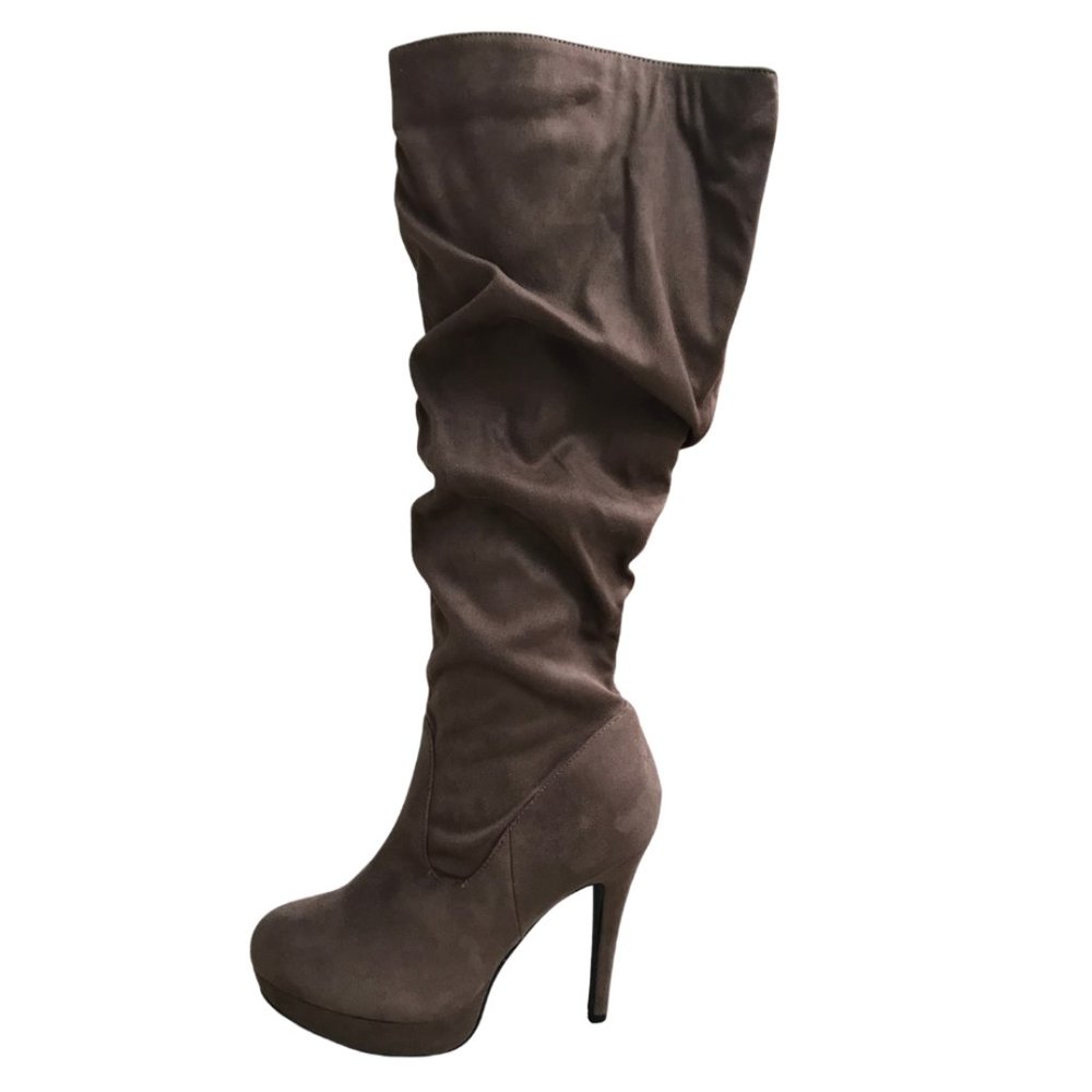 Brown Suede Heel Boots